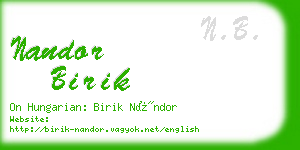 nandor birik business card